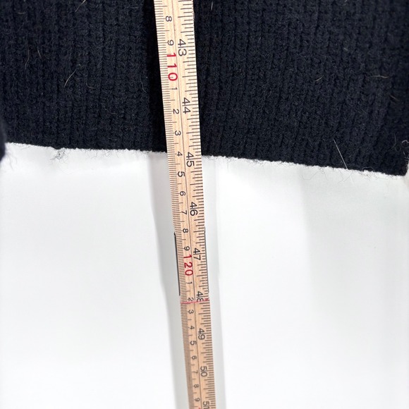 Anthropologie Maeve Colorblock Poncho Sweater OSFM Black White Turtleneck Knit - Picture 12 of 12